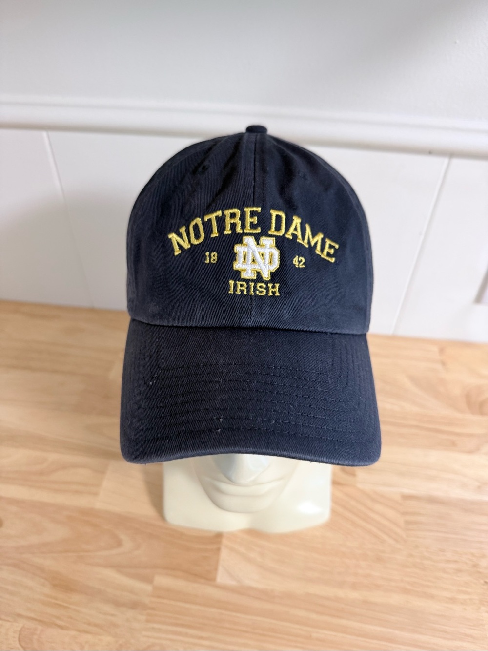 47 Navy Hat Notre Dame 'Irish' Embroidered Logo in Yellow